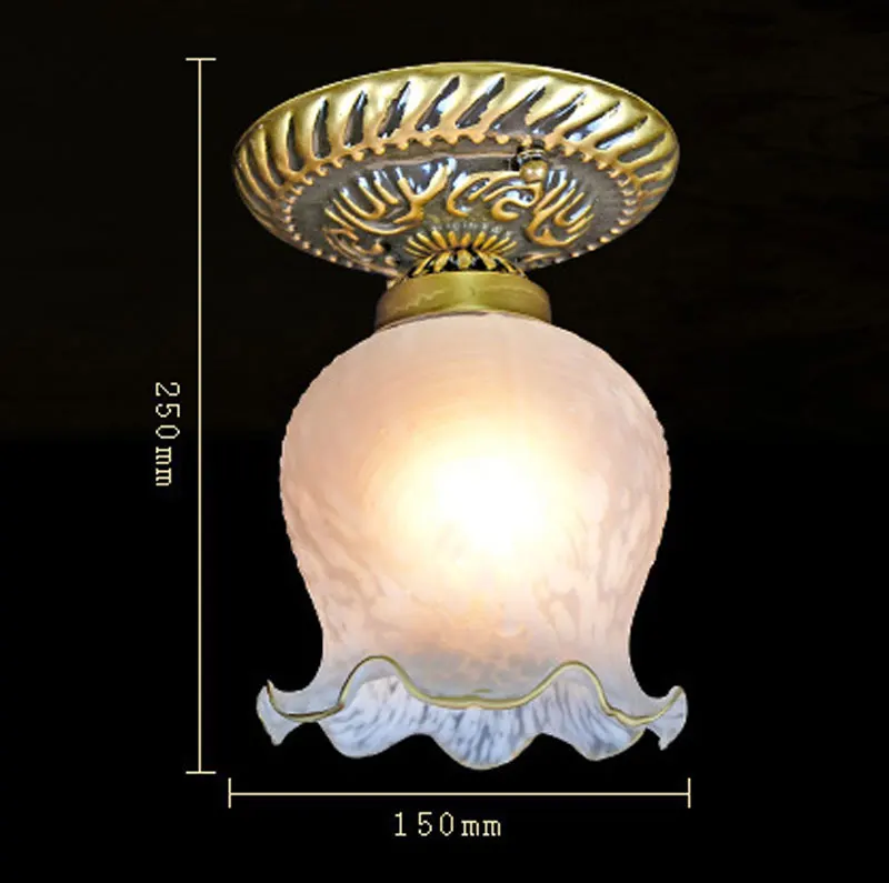 

E27 Wrought Iron Glass Ceiling Lamp Bedroom Living Room Dining Art Chandelier Living Room Decoration Light Ceiling