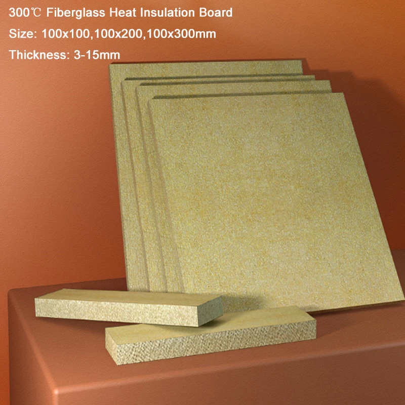 

1Pcs 300℃ Fiberglass Heat Insulation Board HIGH TEMP Mode Insulation Plate 100x100,100x200,100x300mm * Thick 3-15mm DIY Material