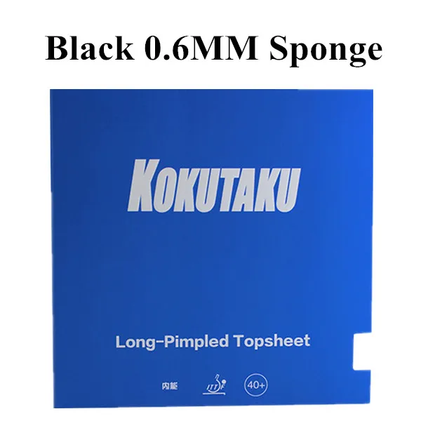 0.6mm Black KOKUTAKU для 40+ длинных пипсов из резины для настольного тенниса без губки(верхний лист, бык) с губкой 0,6 мм - Цвет: 0.6mm Black