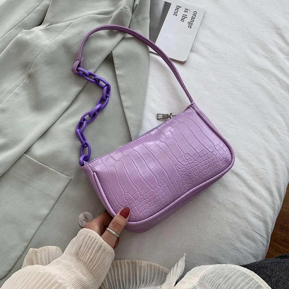 

Женская сумочка-Багет с крокодиловым узором, 2020