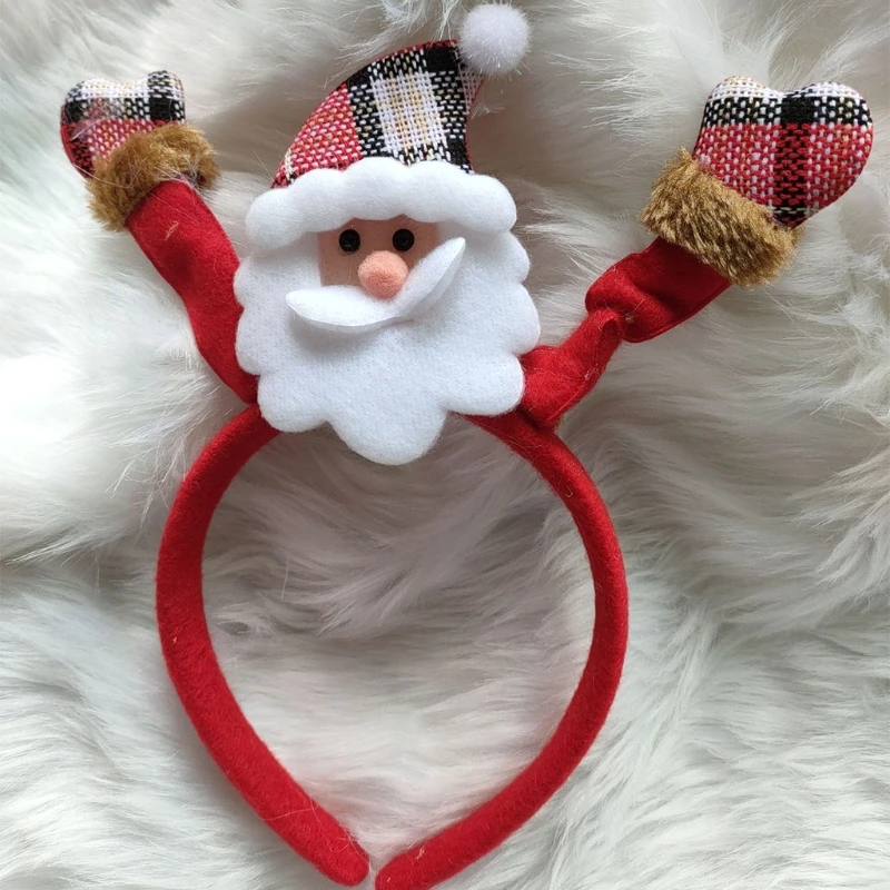 

634C Elk Headband Santa Claus Hairband Christmas Snowman Headbands Party Decor Favors