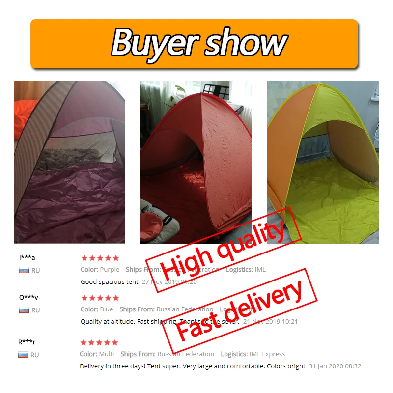 

Beach Tent Ultralight Folding Tent Pop Up Automatic Open Tent Family Tourist Fish Camping Sun Shade tent
