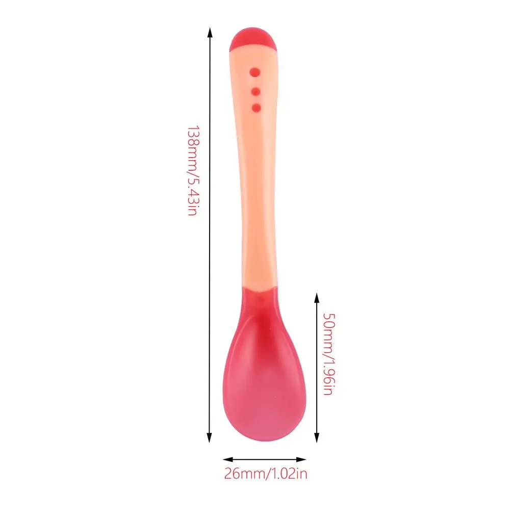 

1Pcs / Set Safety Temperature Sensing Spoon Baby Cutlery Food Spoon Kids Cookware Silicone Paste For Baby Care