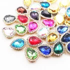 Коготь чашки Стразы Strass 10 мм 20 шт. кристаллы стекло золото база цветок горячей фиксации нет, фиксируются на клей одежды ремесла Стразы для одежды