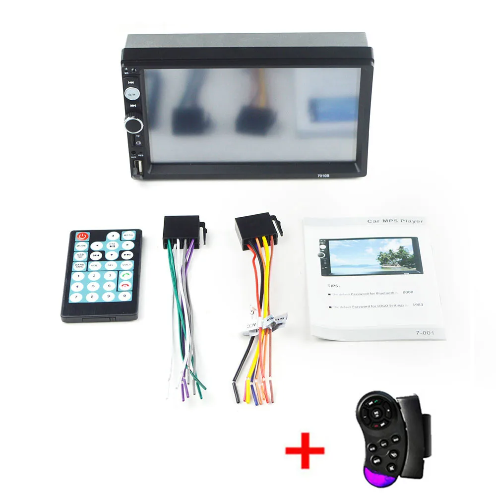 with RC 2 Din автомагнитола Bluetooth аудио мультимедийный плеер " цифровой дисплей MP5 USB SD FM 2din Стерео Авторадио резервный монитор - Цвет: with RC