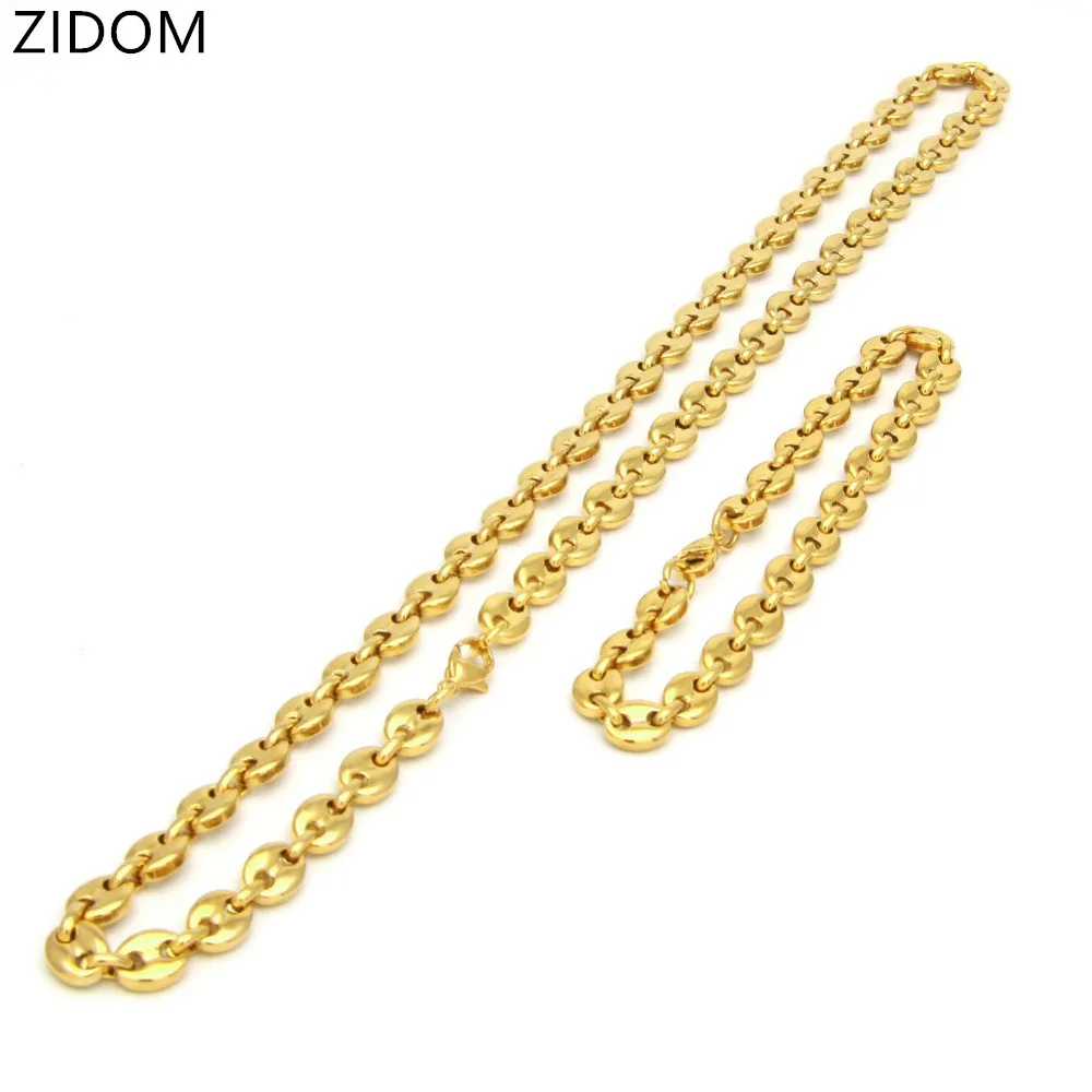 Мужская цепочка в стиле хип хоп ожерелье и браслеты 1 комплект искусственная цепь