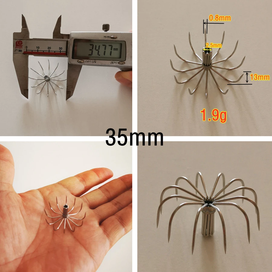 10 шт. 50 100 крючок для кальмара из нержавеющей стали большой зонт рыболовный 28 45 мм