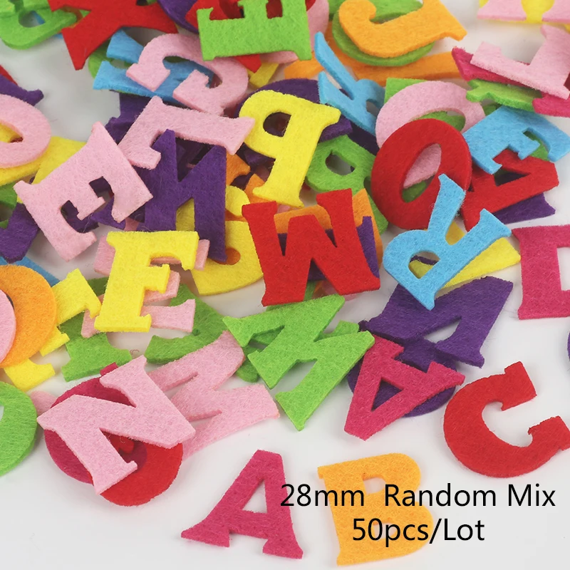 50 шт. 28-30 мм Алфавит Номер нетканый Войлок Ткань полиэстер ткань для пошива