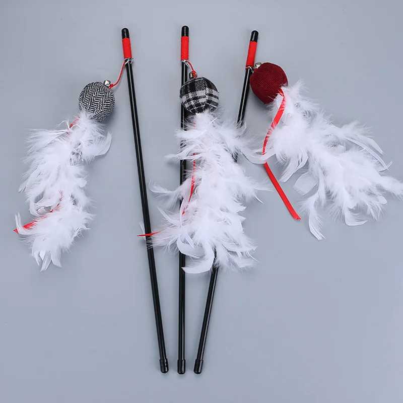 Игрушка для кошек забавный шарик из кроличьей шерсти палочка индейка