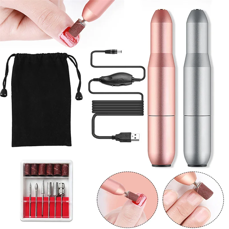 

500-1500 RPM Electric Nail Drill Machine Charging Manicure Machine Nail File Nail Pedicure Polishing Shape Tools for Home Salon