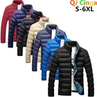 Зимняя мужская куртка 2021, модная мужская парка с воротником-стойкой, мужские однотонные толстые куртки и пальто, мужские зимние парки S-5XL 6XL