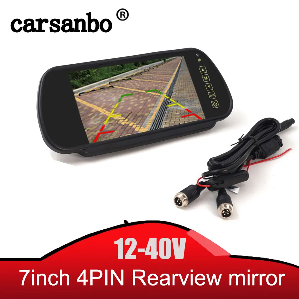 HD 7 дюймов зеркало заднего вида монитор TFT экран парковочная система 4PIN 12 40V