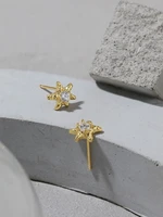925 sterling silver starfish shiny zircon studs cute exquisite gift designer earrings for women luxury jewelry joias ouro 18k