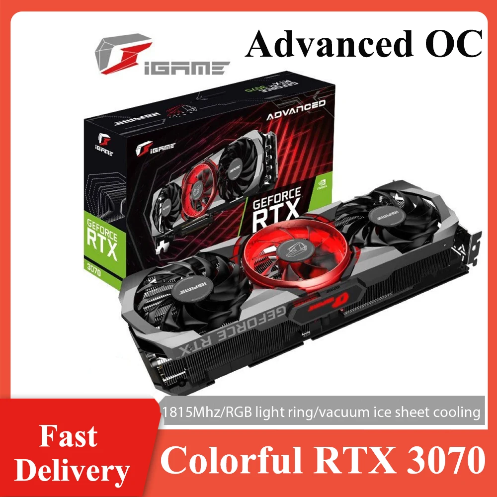 

Full New Colorful GeForce RTX 3070 Advanced OC 8G 1725-1815Mhz GDDR6 GPU NVIDIA Computer 256Bit DP*3 Gaming Video Graphics Card