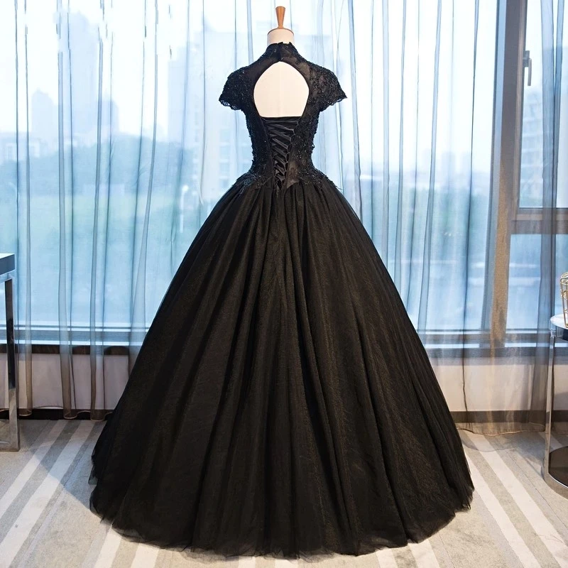 

ANGELSBRIDEP Hollow Back Ball Gown Quinceanera Dresses 2021 Lace-up Sweet 16 Dresses High Neck Tank Vestidos De Quinceaneras