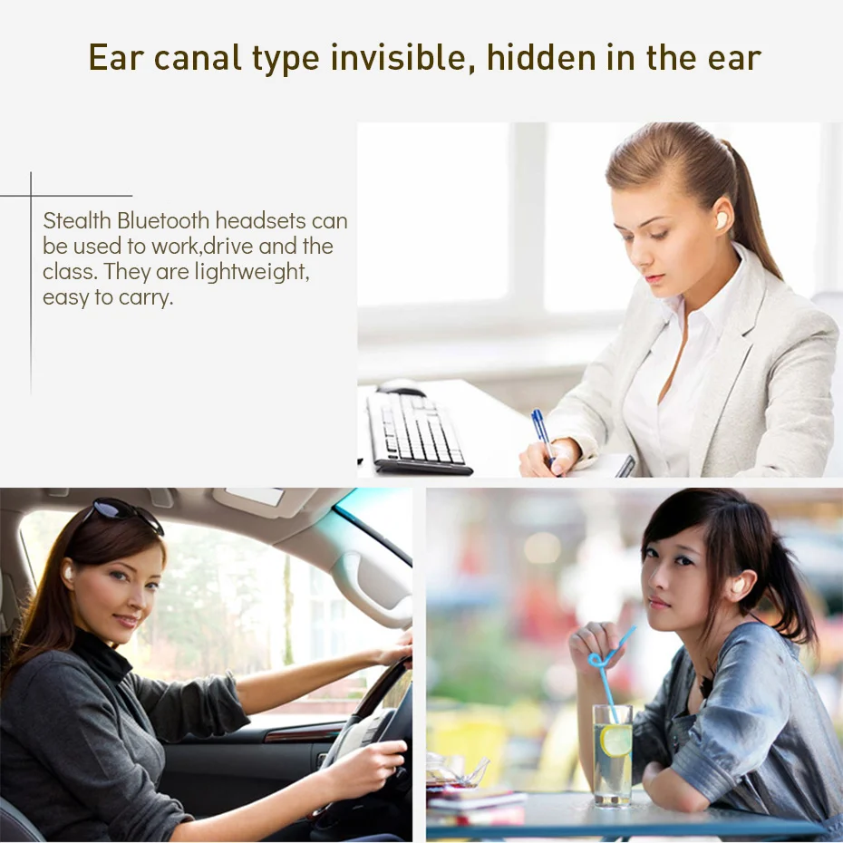 Bluetooth наушники мини беспроводные бизнес свободные руки вкладыши V4.2 с микрофоном