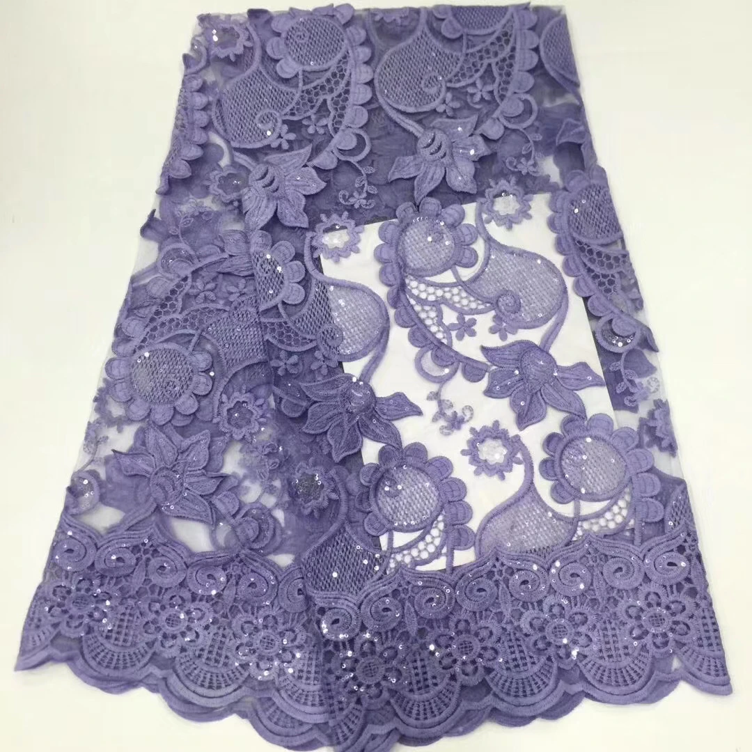 

2020 African sequined tulle lace fabric high quality lace French mesh lace fabric embroidery Nigeria lace fabric D38051