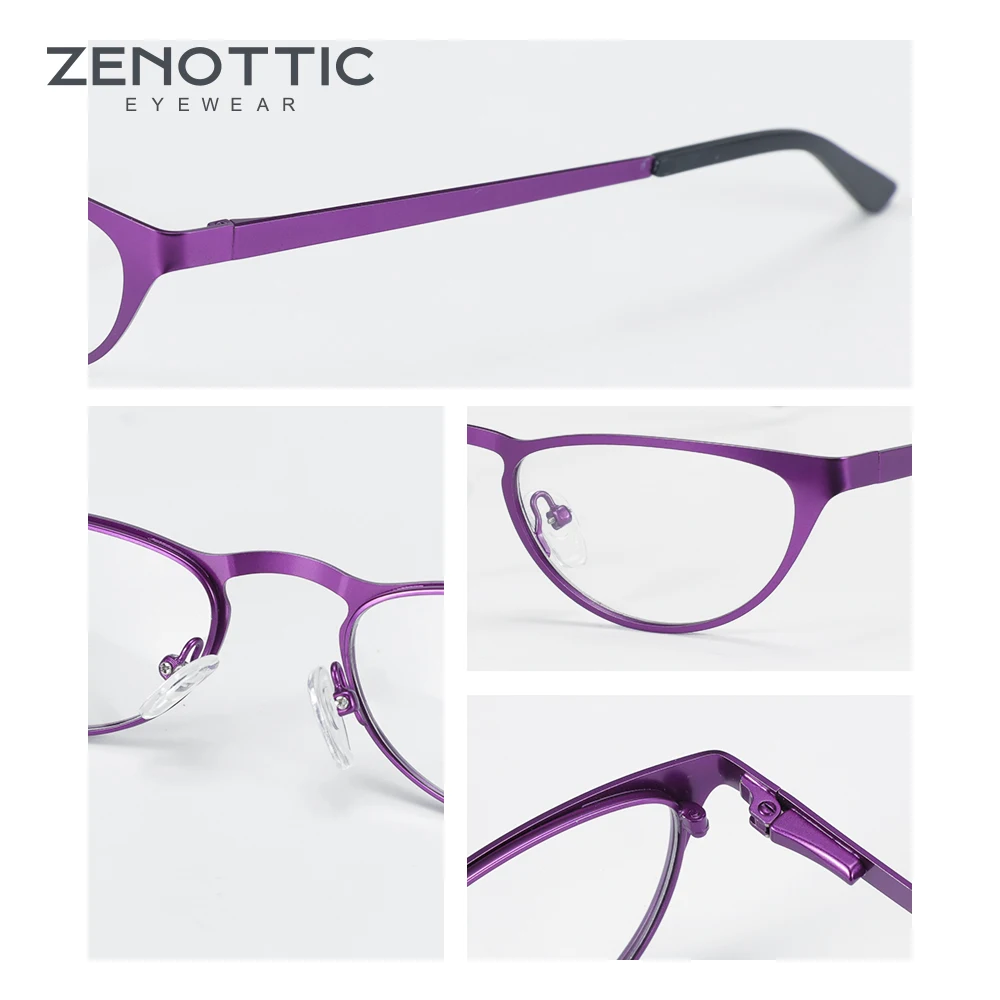 ZENTTIC cat Eye овальные оправы для очков Для женщин сплав прозрачные очки Рамка