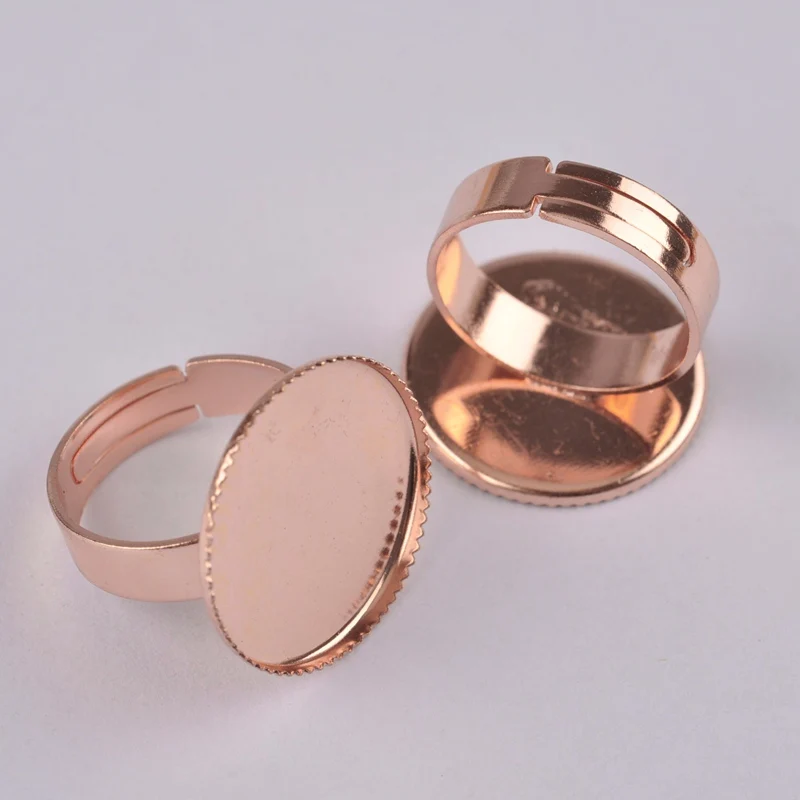 Rose Gold Plated 100 шт 12-30 мм Круглый безель кольцо пустой Кабошон Установка фурнитура с кольцевым основанием для материал для изготовления украшений - Цвет: Rose Gold Plated