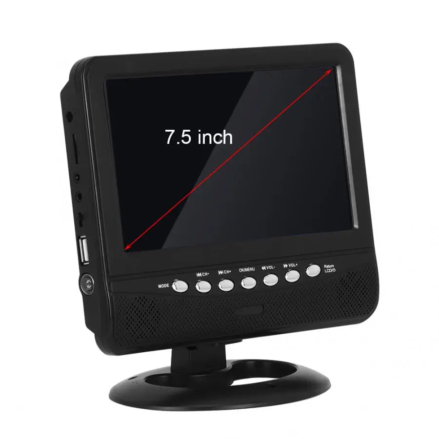 7 5 дюймовый широкоугольный портативный ТВ аналоговый мобильный DVD плеер US 100-240V |