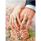 Полный мозаичный узор 5D DIY алмазные кольца для пар, вышивка для украшения дома, алмазная живопись, вышивка крестиком, романтический свадебный подарок