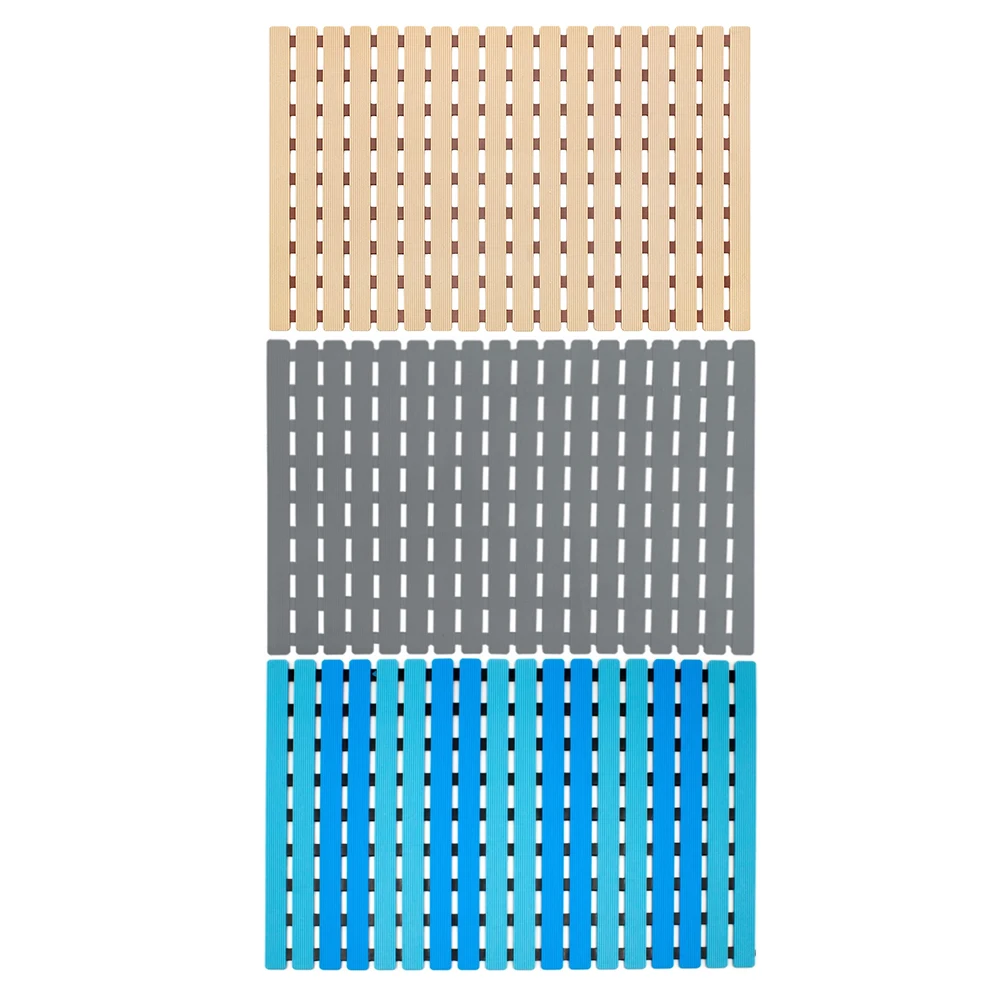 

63x40cm Solid color Bath Mat Non-Slip Shower Pad with Suction Cups Rapid Drainage Floor Mat for Bathroom Kitchen 3 Style