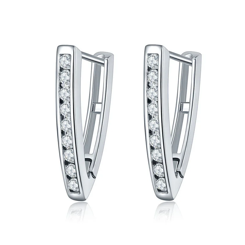 Круг жемчужной сережкой Простой Модный блестящий чехол для кубическим цирконием