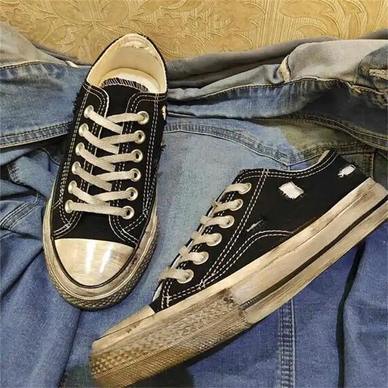 

Handmade old style custom breathable comfortable casual all-match street hip-hop canvas shoes