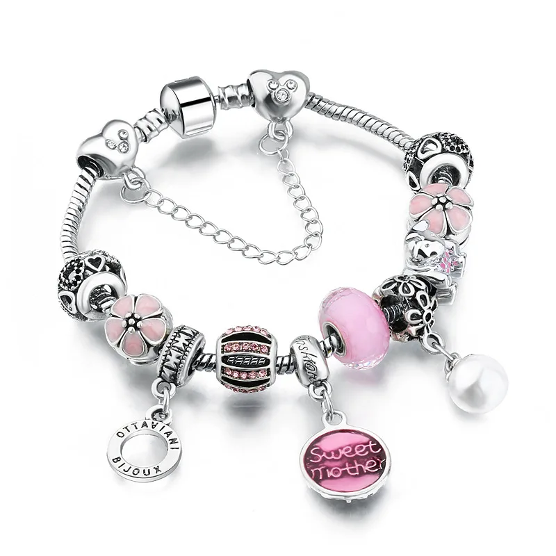 

Pandora-style sweet mother gift series DIY beaded bracelet