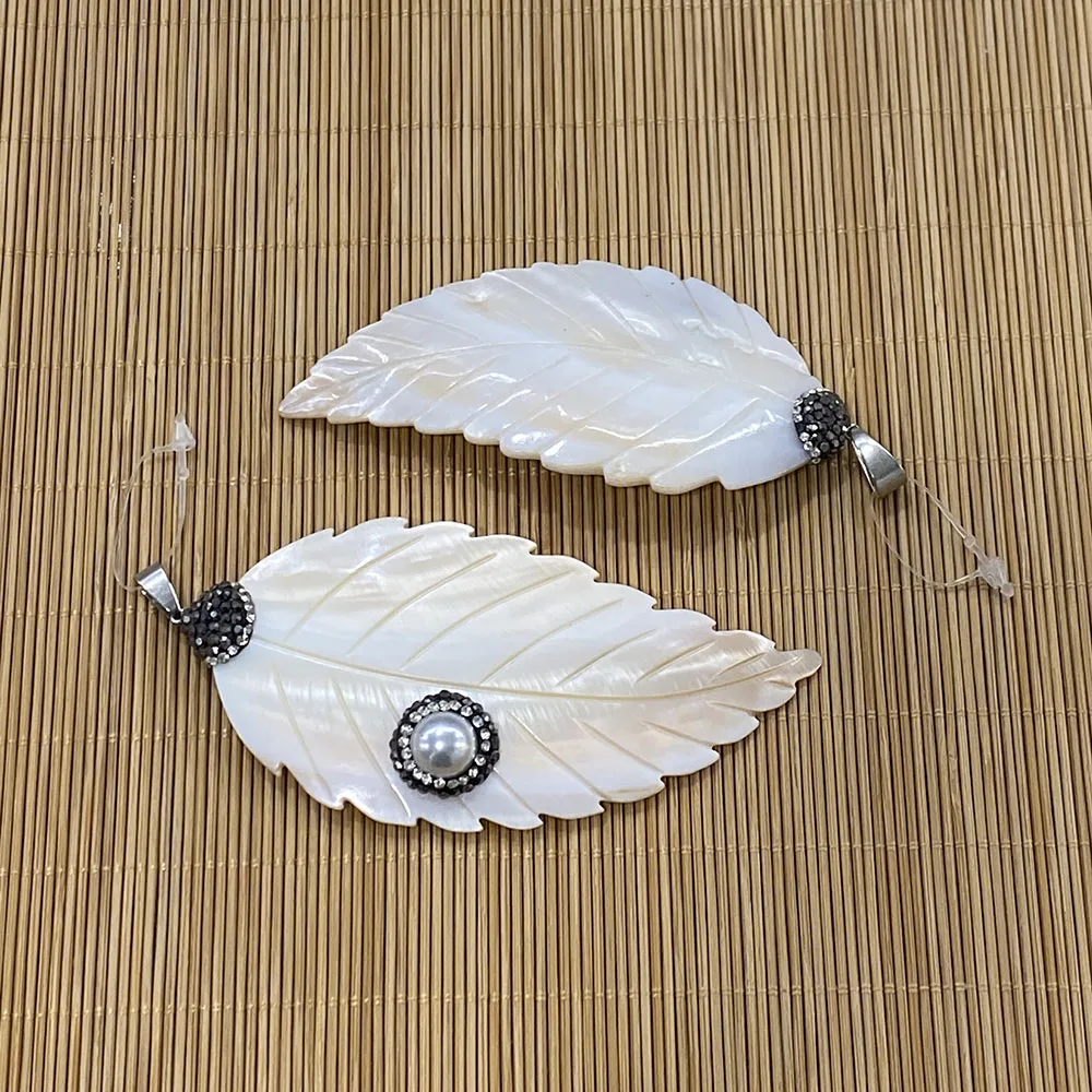 Изысканная Подвеска из натуральной пресноводной ракушки в форме листа модная