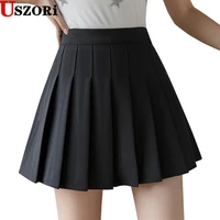 womens white pleated skirt short skirt high waist autumn and winter new medium long black large a line skirt