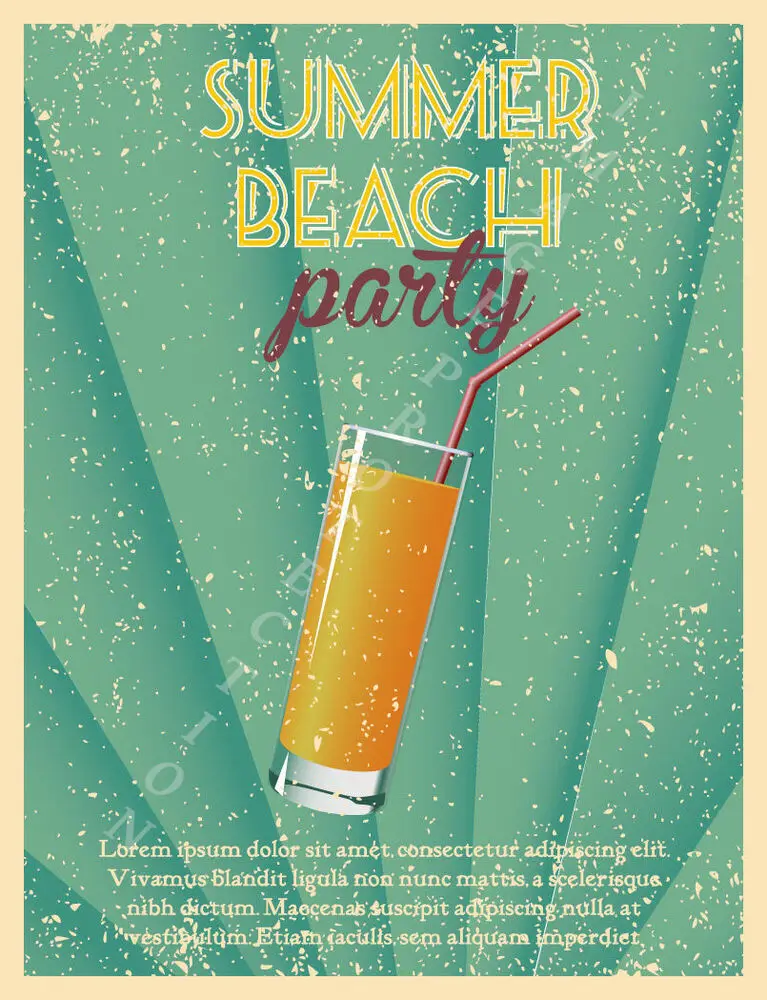 

SUMMER BEACH PARTY METAL TIN SIGN POSTER WALL PLAQUE