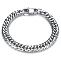 8mm simple link chain bracelet bangle for men punk stainless steel wristband length 20cm