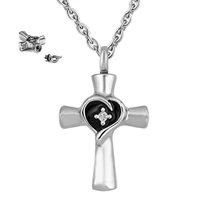 custom stainless steel christian cross memorial cremation ash urn pendant necklace cross jewelry with funnel fill kit20chain