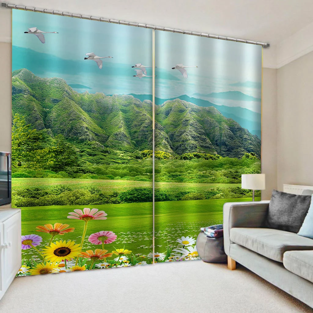 

Beautiful HD Photo Window Blackout Curtains Nature Scenery Curtains For Bedroom Living Room Door Kitchen Drapes Cortinas