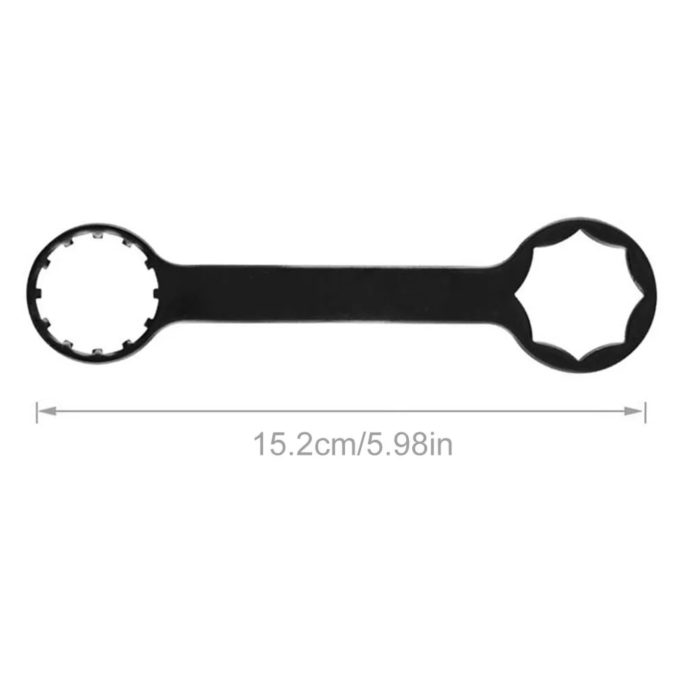 

Black Bike Front Fork Wrench Front Fork Headset Steel Spanner Bicycle Repair Hand Tool Replacement for Suntour XCR/RST/XCM