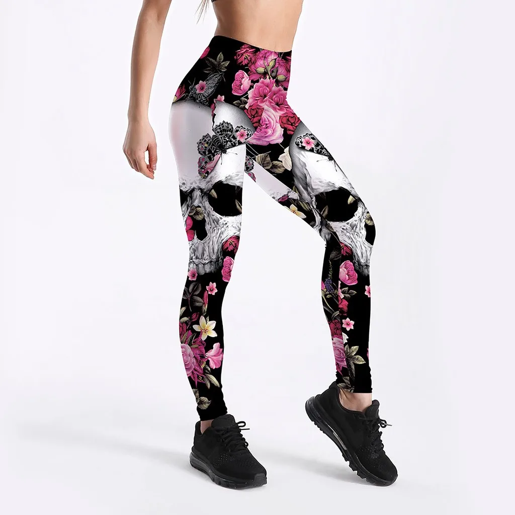 

Women Pants for Women Capris High Waist skull print Leggings Women Pantalones Soft trousers Women Thin 2020 New summer Leggings