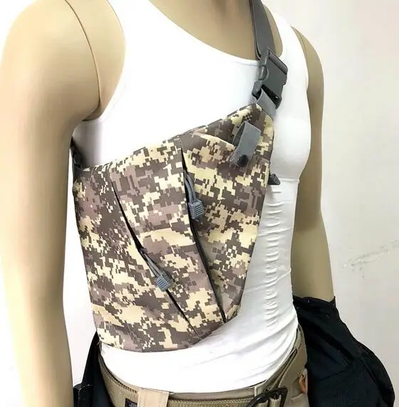 Multifunctional Tactical Storage Left Shoulder And Right Shoulder Closed Ftting Concealed Gun Bag Leather Sleeve Chest Bag