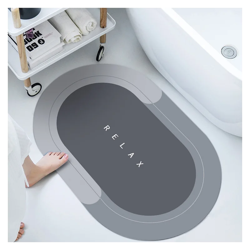 

Super Absorbent Relax Diatomite Bath Mat Quick Drying Bathroom Rug Non-slip Doormat Nappa Skin Floor Mats Toilet Carpet