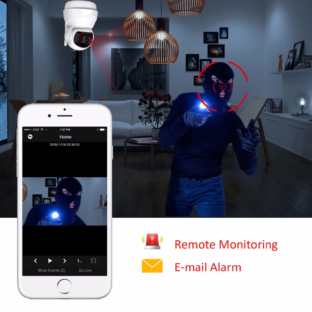 WiFi Беспроводная IP 1080P HD CCTV с функцией ночного видения интеллектуальная камера