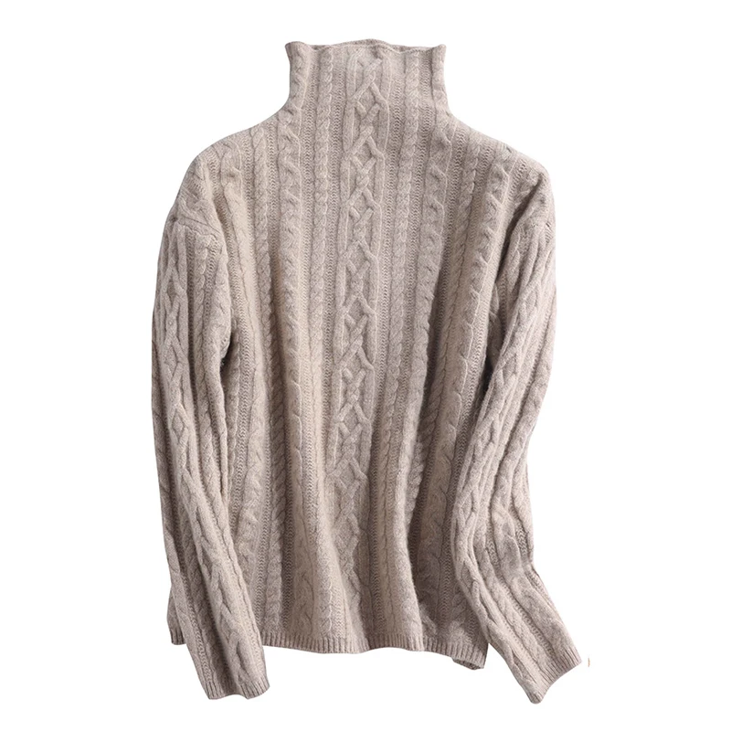 LONGMING 2021 New Cashmere Sweater Turtleneck Women Merino Wool Pullover Knitting Soft Winter Clothes Jumper knitwear | Женская одежда