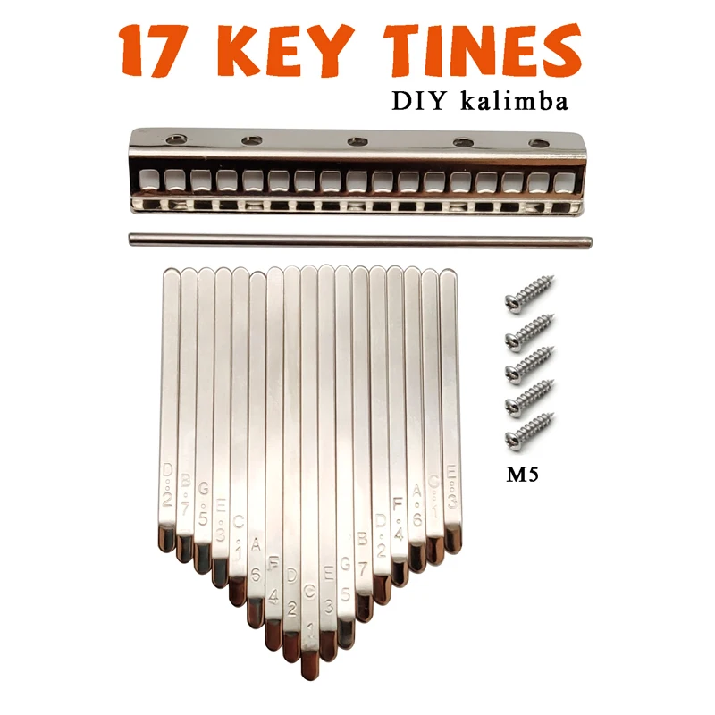Kalimba Daumen Klavier DIY Parts 17 Keys Bridge mit Bars für Hand Percussion 