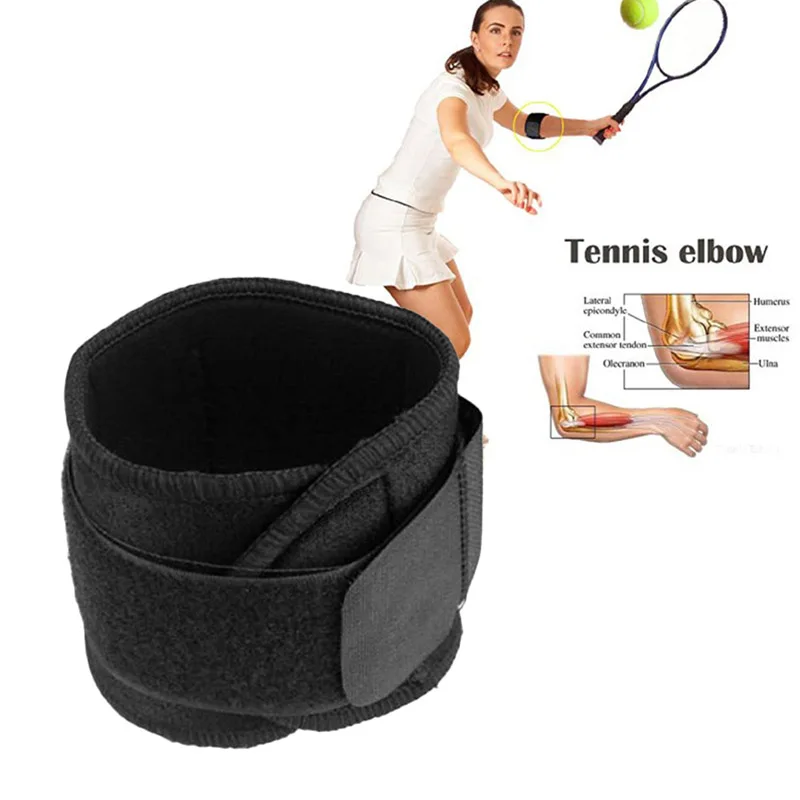 Регулируемый ремень для занятий спортом фитнесом черного цвета|Налокотники и