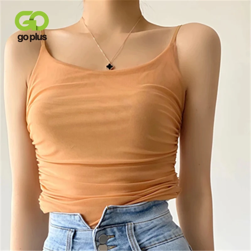 

GOPLUS Crop Top Women Y2k Camis 2021 Sexy Summer Backless Sleeveless Short Cami Top Tee Shirt Haut Femme Koszulki Damskie C11163