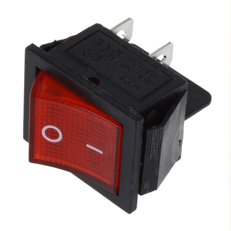 Red Light 4 Pin DPST ON/OFF Snap in Rocker Switch 15A/250V 20A/125V AC 28x22mm | Обустройство дома