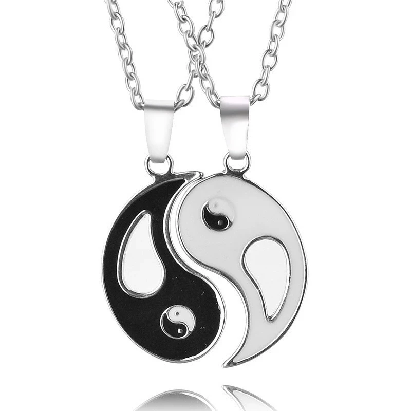 

Yin Yang Two-Piece Best Friend China Tai Chi Bagua Alloy Pendant Necklace Chain Couple Jewelry Accessories Wholesale