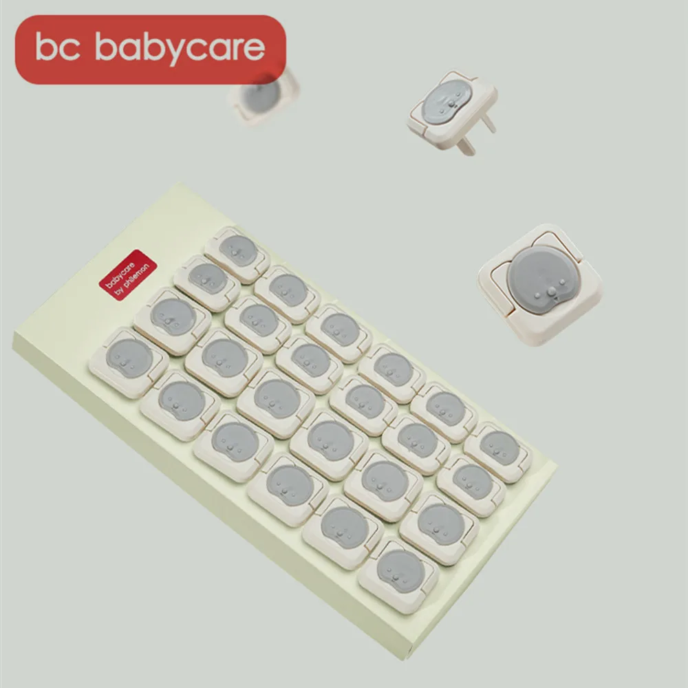 BC Babycare 24pcs Baby Safety Rotate Double Safe Lock Cover 2/3 Hole Electric Sockets Thicken Kids Protector Protection Caps | Мать и