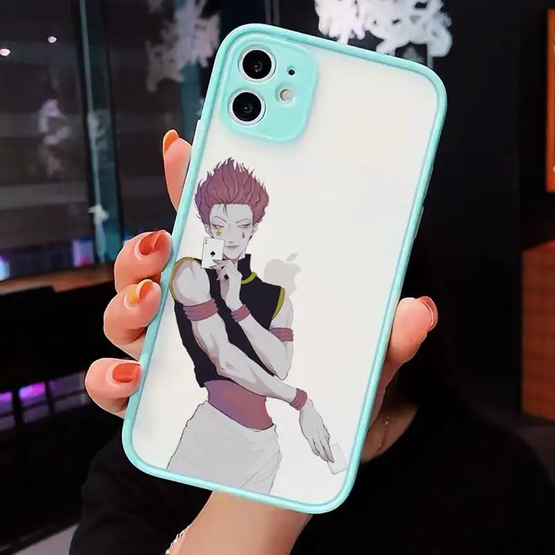 

Hisoka hunter x hunter Phone Case For iPhone 12 11 Mini Pro XR XS Max 7 8 Plus X Matte transparent blue Back Cover