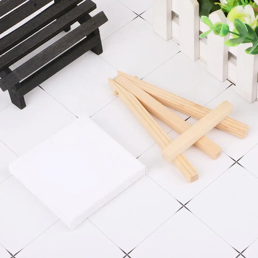 Natural Wood Mini Easel Frame Tripod Display Meeting Wedding Table Number Name Card Stand Holder Children Painting Craft | Канцтовары