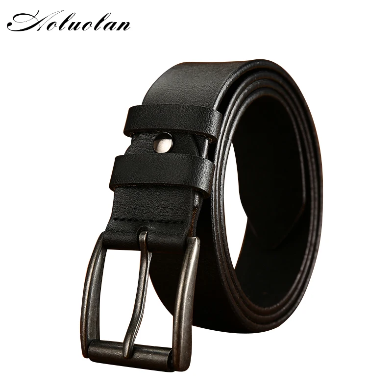 Luxury Fashion Genuine Men Leather Belts For Jeans High Quality Classic Alloy Pin Buckle Business  Belt